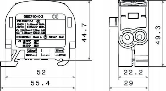 Simet Bloc De Distribuție Ramificat Al Cu Scb 35 80210 Simblock Maro 81502015