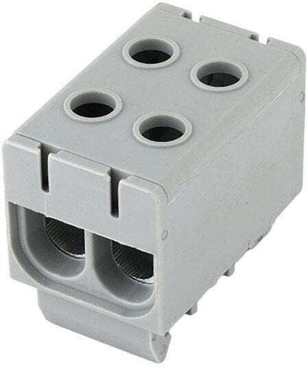 2-pole Busbar Connector Cu 2.5-50 Mm² Al 6-50 Mm² Pawbol Gray E.4150/sz