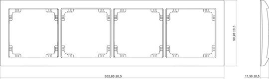 Karlik Universal Quad Frame Made Deco Soft Plastic White Matte 25drso-4