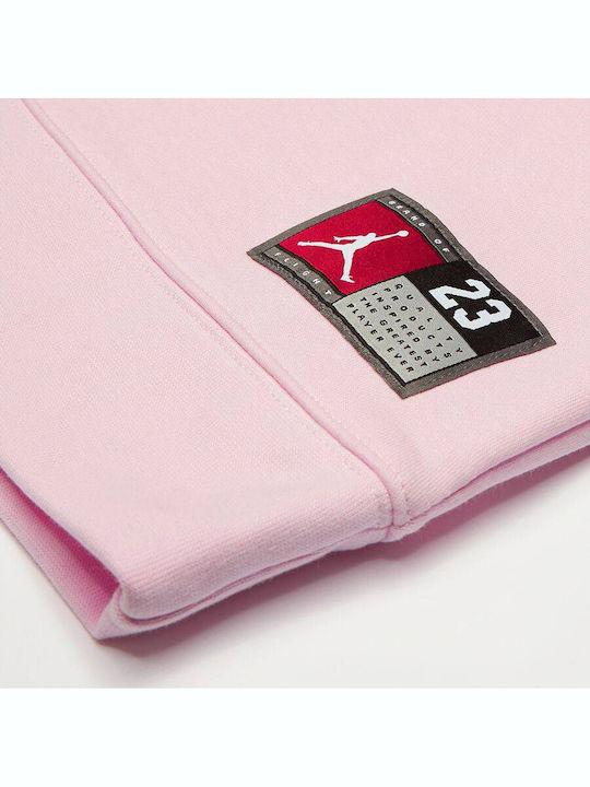 Fleece Kids Sweatshirt with Hood and Pockets Pink Foam