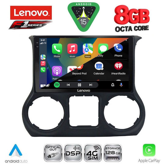 Lenovo Ηχοσύστημα Αυτοκινήτου για Jeep Wrangler 2011-2014 (Bluetooth/USB/WiFi/GPS/Apple-Carplay/Android-Auto) με Οθόνη Αφής 10"