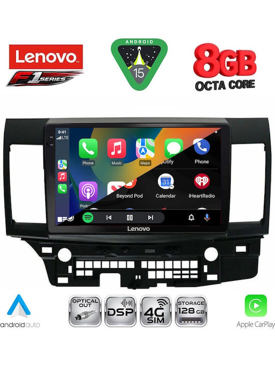 Lenovo Car Audio System for Mitsubishi Lancer 2008-2017 (Bluetooth/USB/WiFi/GPS/Apple-Carplay/Android-Auto) with Touch Screen 10"