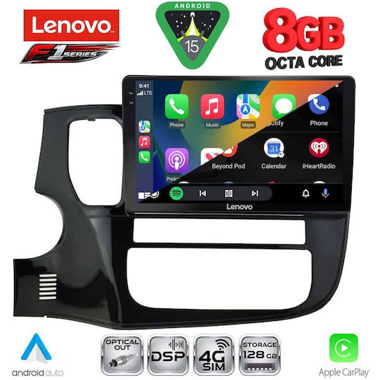 Lenovo Car Audio System for Mitsubishi Outlander 2013-2020 (Bluetooth/USB/WiFi/GPS/Apple-Carplay/Android-Auto) with Touch Screen 10"