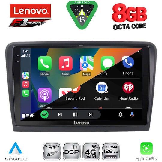 Lenovo Ηχοσύστημα Αυτοκινήτου για Skoda Superb 2008-2015 (Bluetooth/USB/WiFi/GPS/Apple-Carplay/Android-Auto) με Οθόνη Αφής 10"