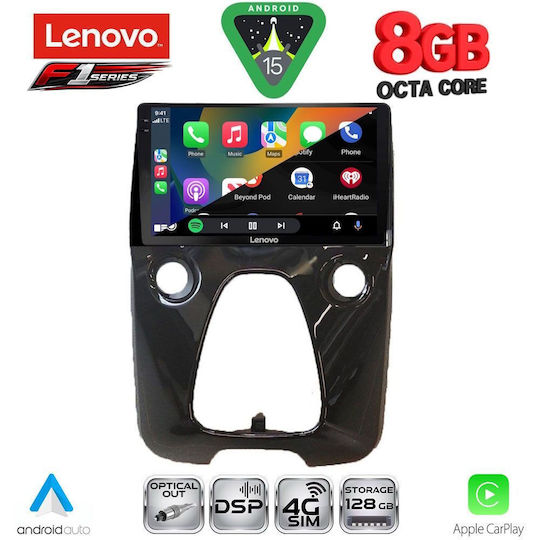 Lenovo Car Audio System for Toyota Aygo 2014-2022 with A/C (Bluetooth/USB/WiFi/GPS/Apple-Carplay/Android-Auto) with Touch Screen 10"