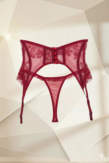 Corset Lace Garters String Burgundy