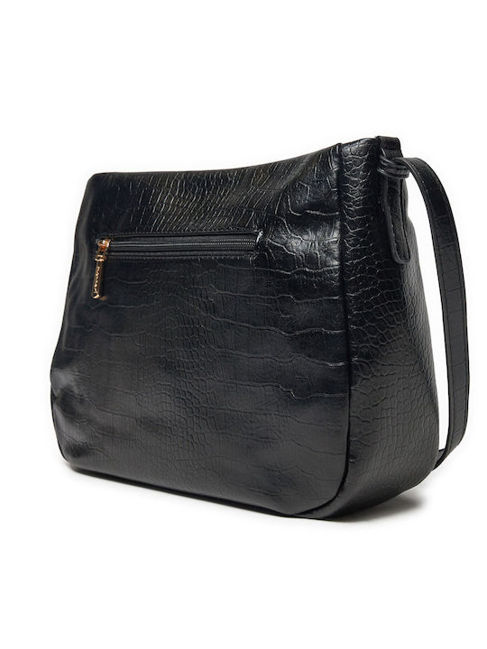 Leder Damen Tasche Schulter Schwarz