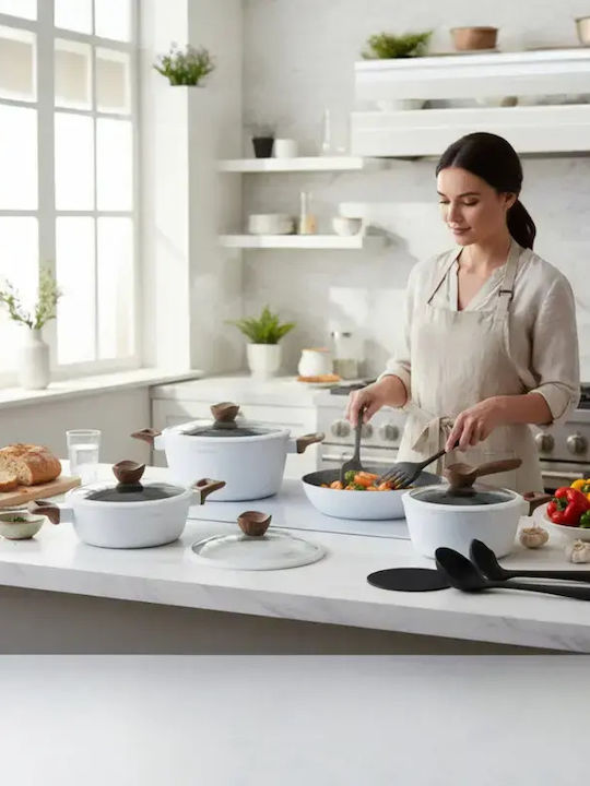 Masterpan Cookware Set of Aluminum with Stone Coating 15pcs