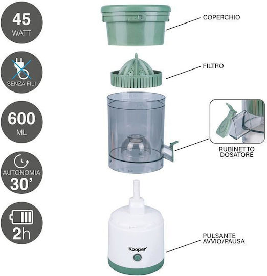 Kooper Storcător electric 45W cu capacitate 600ml Portocaliu