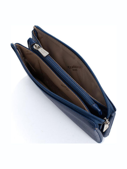 Klein Leder Damen Geldbörse Klassisch Blau