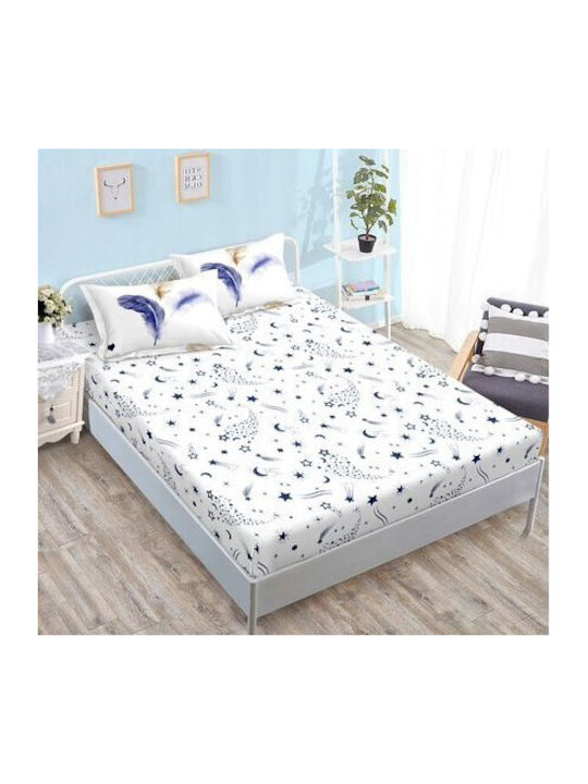 Kotonia Home Set Husă de Pilotă Dublă cu 4 Fețe de Pernă & 1 Cearsaf 200x230 Yoyo Floral