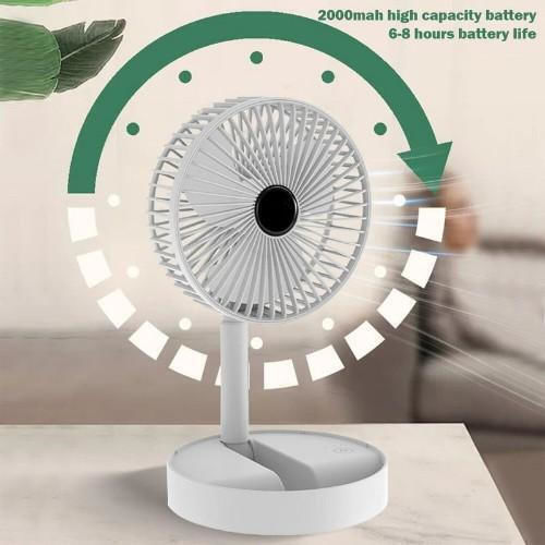 Wiederaufladbarer Faltbarer Mini-USB-Kühlventilator Teleskop – Weiß