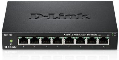 D-Link DES-108 Unmanaged L2 Switch με 8 Θύρες Ethernet
