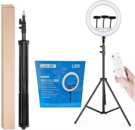 Ring Light 56cm με Τρίποδο Δαπέδου και Βάση για Κινητό