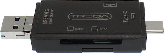 Treqa Card Reader USB 2.0 micro USB Type-C για SD