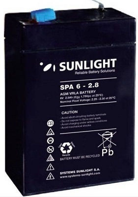 UPS Battery with Capacity 2.8Ah and Voltage 6V 013796 1pcs