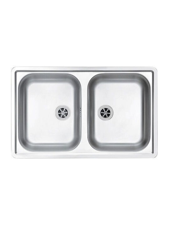 Alveus Drop-In Sink Inox with Faucet W79xD50cm Gray