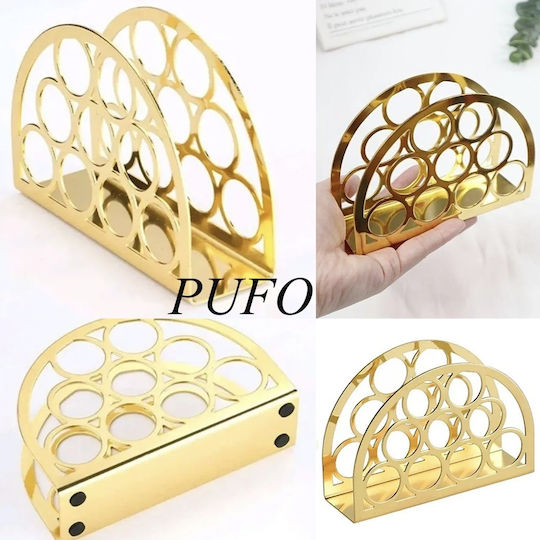 Suport pentru șervețele Metalică Auriu 13x9cm