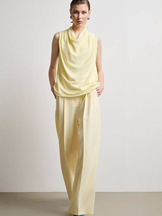 Women's Blouse Sleeveless Yellow