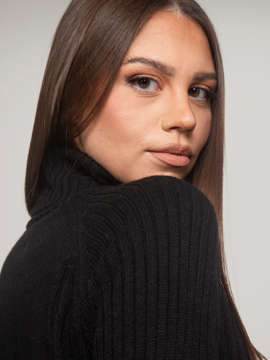 Women's Blouse Turtleneck Black