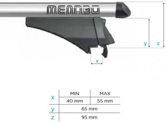 Menabo Aluminum Car Roof Bars Tiger XL Silver 131.5 Cm Silver Color BMW X1 E84 5 Doors 2009>2012 Flush Or Raised Rails 2 Pieces 8500/mb Menabo Mp.8500/mb-18