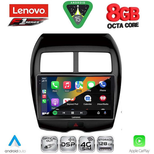 Lenovo Ηχοσύστημα Αυτοκινήτου για Peugeot 4008 Mitsubishi Asx 2009 (Bluetooth/USB/WiFi/GPS/Apple-Carplay/Android-Auto) με Οθόνη Αφής 10"