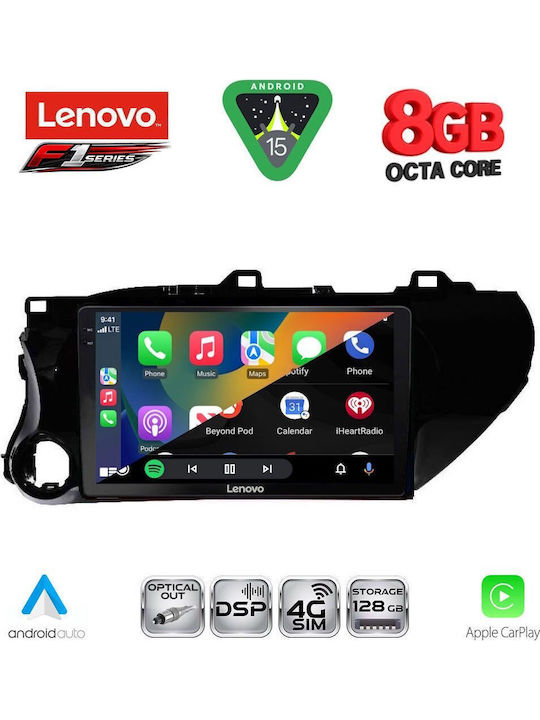 Lenovo Car Audio System for Toyota Hilux 2017 (Bluetooth/USB/WiFi/GPS/Apple-Carplay/Android-Auto) with Touch Screen 10"