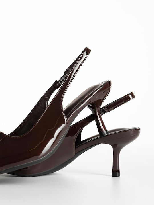 Peeptoe Pumps mit Dünn mittelhohem Absatz Braun