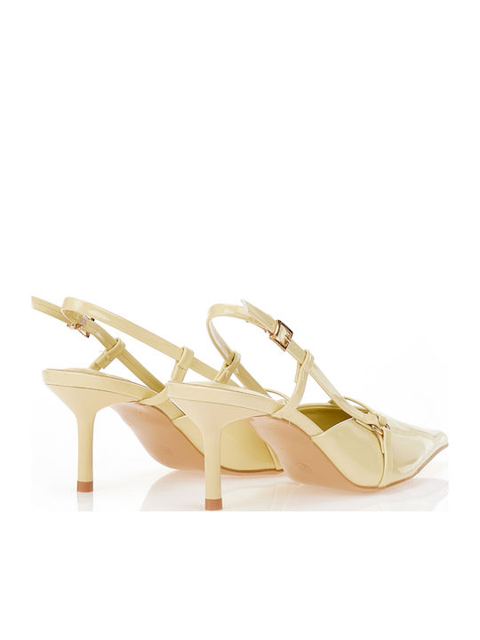 Pumps mit Riemchen & mittelhoher Absatz Gelb