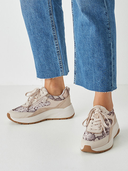 Sneakers Beige Snake