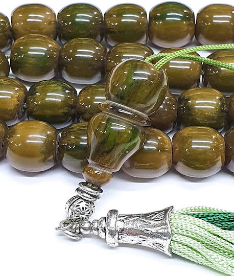 Roloi Komboloi Mastic Worry Beads with 33 Beads Green 39cm