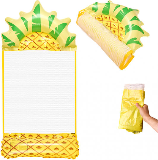 ikonka Saltea Gonflabilă Pentru Plajă Ananas Galbenă 135x72cm