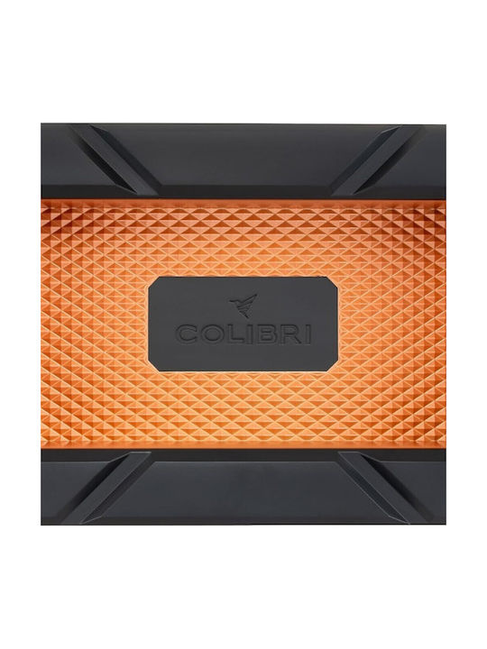 Colibri Rally Cigar Ashtray Premium Metal Design 6 Cigar Rests Textured Diamond Pattern Black Rose Gold Orange