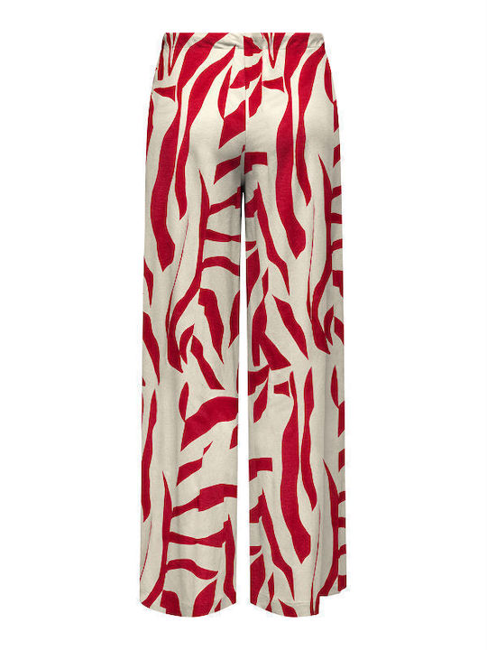 Damen Stoff Hose in Lockere Passform Red