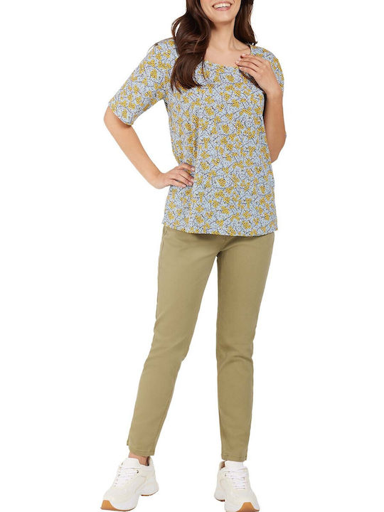 Jensen Jane Damen Stoff Hose Narrow Green Jensen Jane Damen Stoff Hose Narrow Green