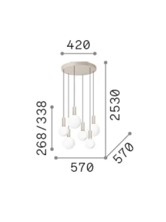 Ideal Lux Pendant Light White 57x57cm