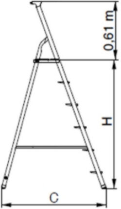 Ladder Aluminum with 2 Steps