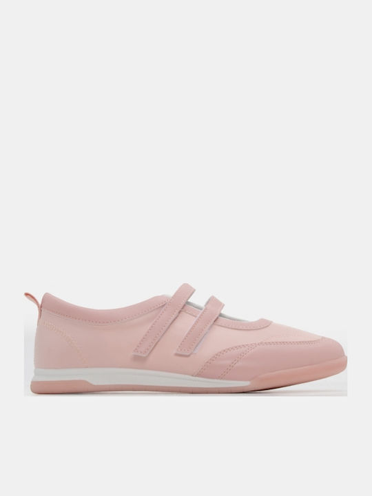 Damen Ballerinas Spitz zulaufend Mit Riemen Rosa