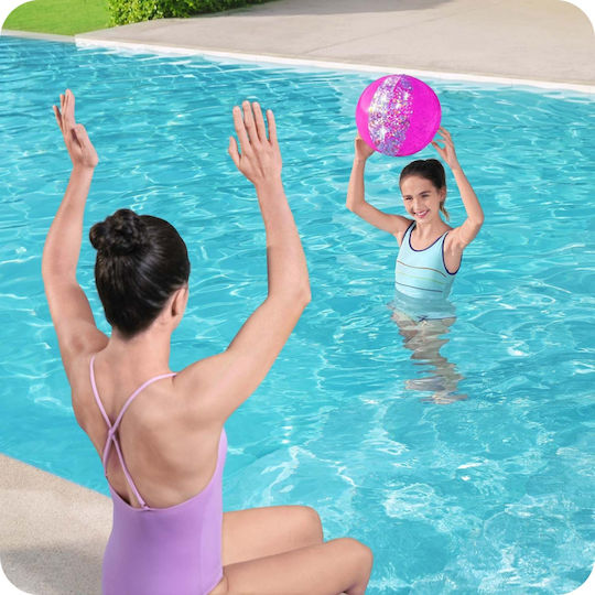 Bestway Minge Gonflabilă De Plajă 41 Cm Roz Sclipici
