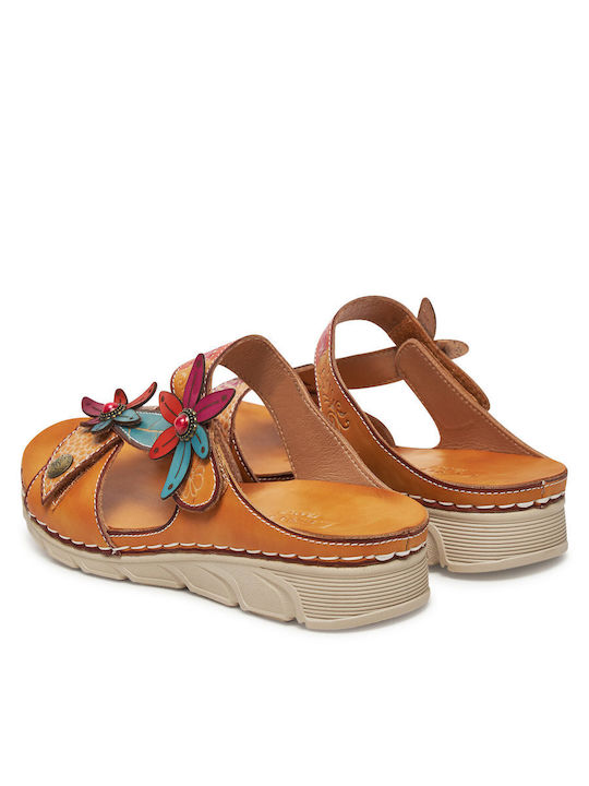 Women's Flat Sandals in Orange Color