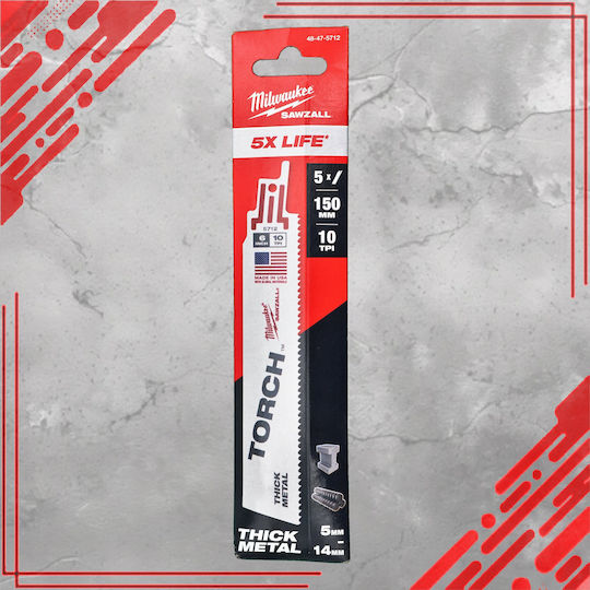 Milwaukee Saw Blade Torch Bimetal 150mm/10t 5 Pieces