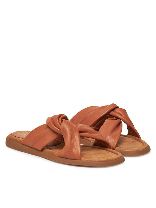 Damen Flache Sandalen Braun