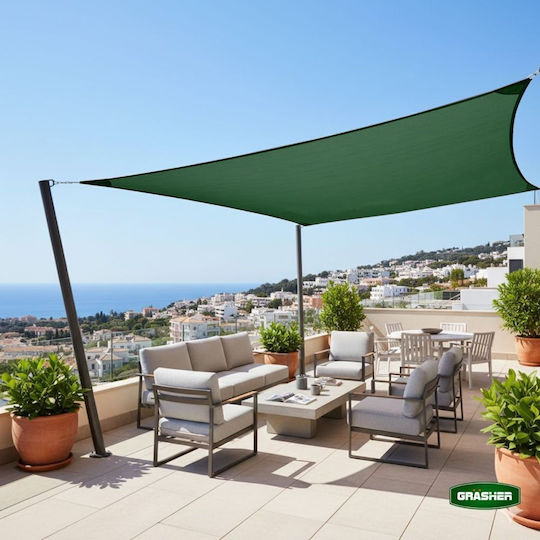Grasher Правоъгълена Shade Sail Зелен 4x8m