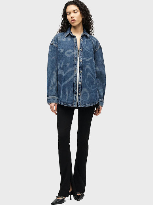 Μακρυμάνικο Γυναικείο Πουκάμισο Medium Aged Denim