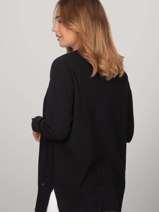 Women's Cardigan with Buttons Black