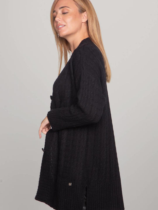 Women's Knitted Cardigan with Buttons Black