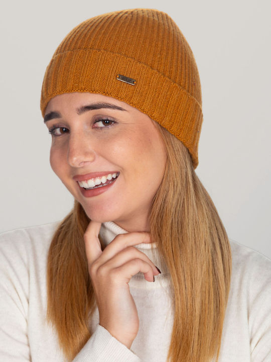 Beanie Γυναικείος Σκούφος Πλεκτός σε Κίτρινο χρώμα