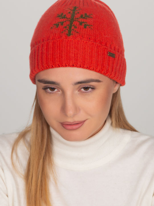 Beanie Γυναικείος Σκούφος Πλεκτός σε Κόκκινο χρώμα