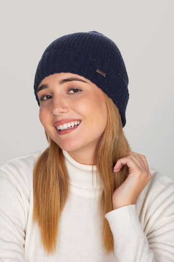 Beanie Beanie Knitted in Navy Blue color