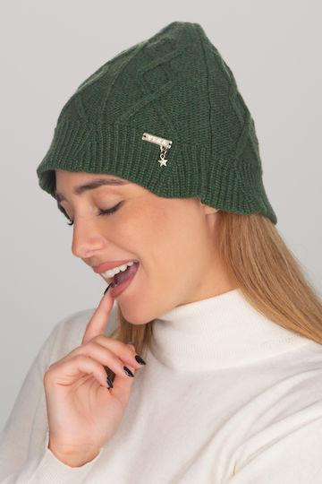 Beanie Frauen Beanie Gestrickt in Grün Farbe